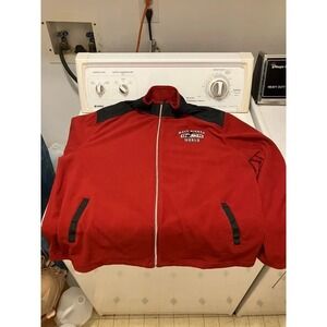 Walt Disney World 1971 Thermal Fleece Zip Up Mickey Mouse Lg Red